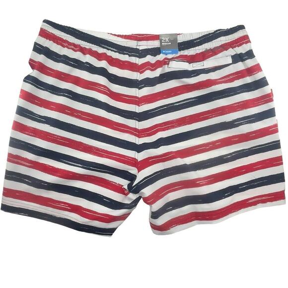 Columbia Summertide Stretch™ Printed Shorts Red White Blue Stripes Men Size 2X - Picture 2 of 9